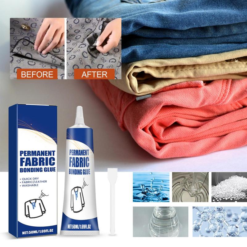 Fabric Glue Bond - Pegamento adhesivo fuerte transparente resistente al