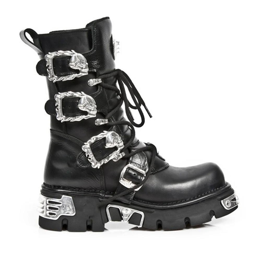 Sewing Zipper - Nuevas botas de moto Punk para