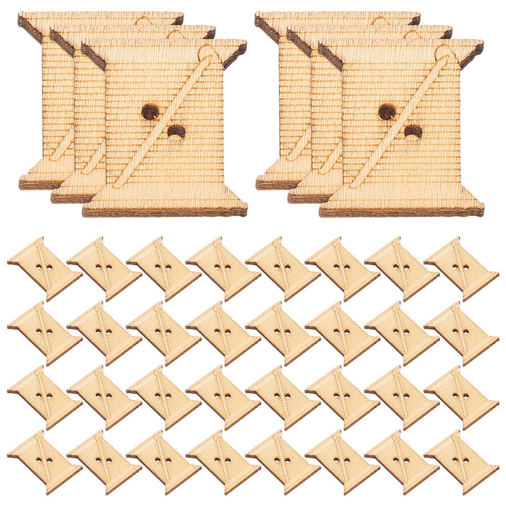 Bobbin Organizer Box - 100 Piezas de Bobinas de Madera