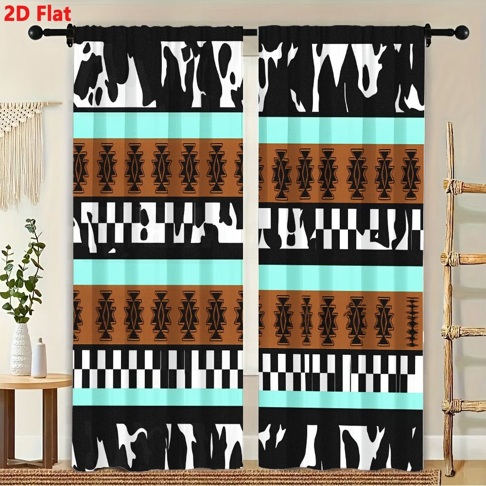 2 Cortinas con Patrón Tribal A - Century Textile & Sewing Supply Online Shopping reseña y precio