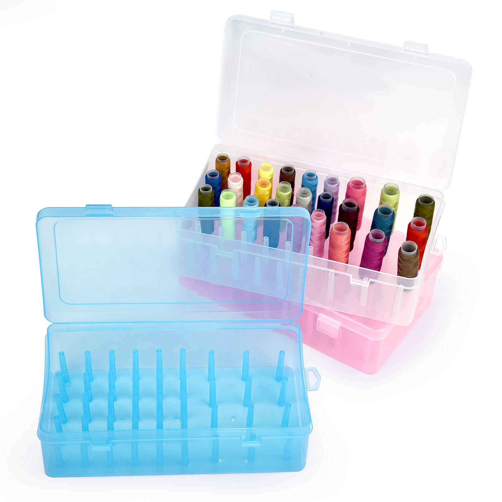 Caja de hilos de coser de 42 e - Bobbin Organizer Box reseña y precio