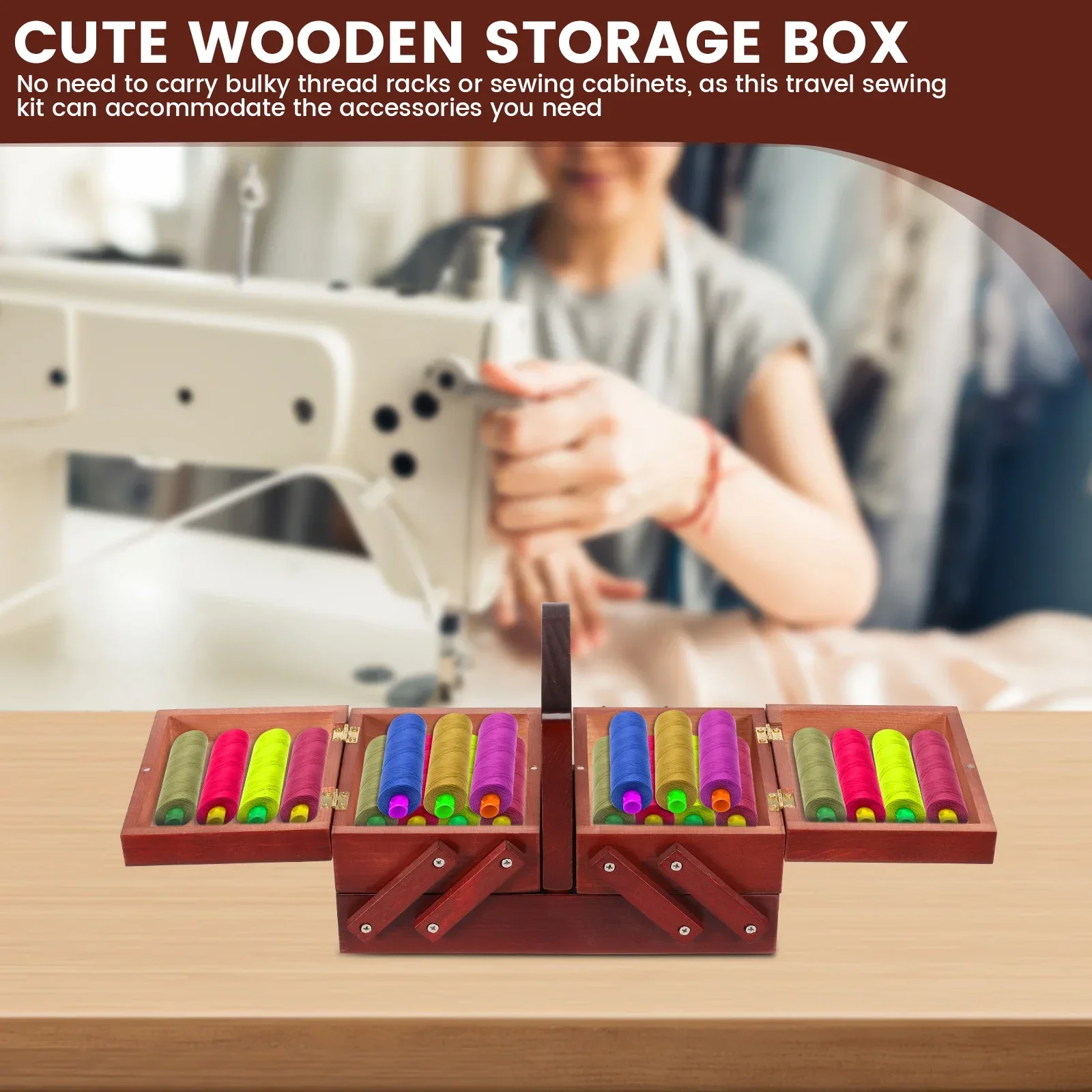 Caja de hilo de coser expandib - Bobbin Organizer Box reseña y precio