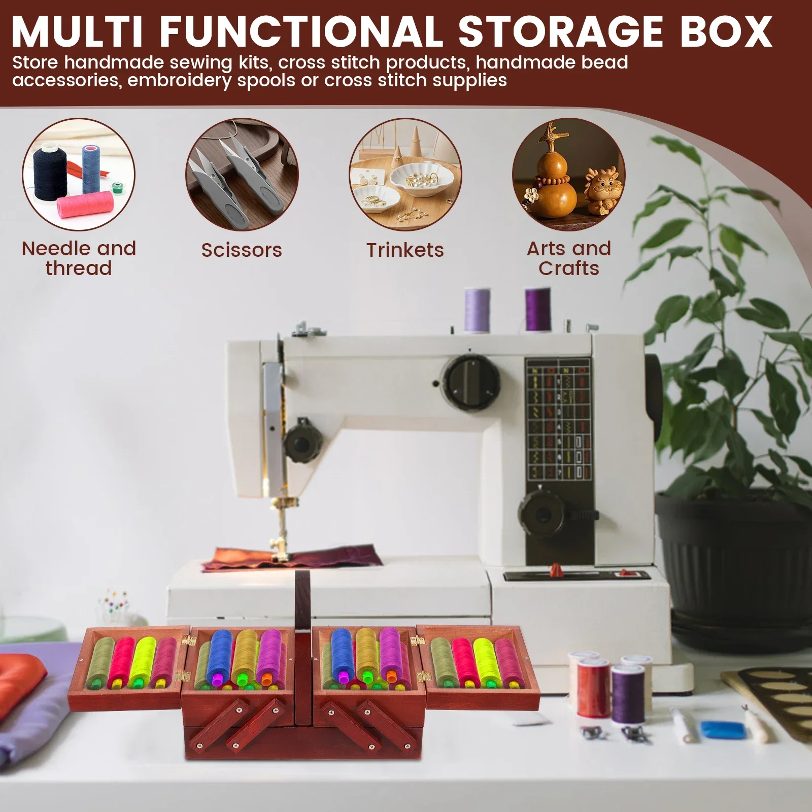 Caja de hilo de coser expandib - Bobbin Organizer Box reseña y precio